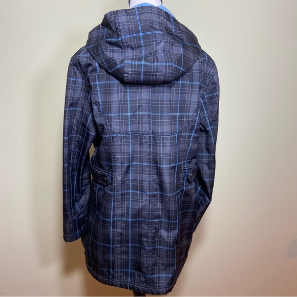 Free Country Black, Grey and Blue Plaid pattern Waterproof Rain Jacket size XL - Picture 4 of 16